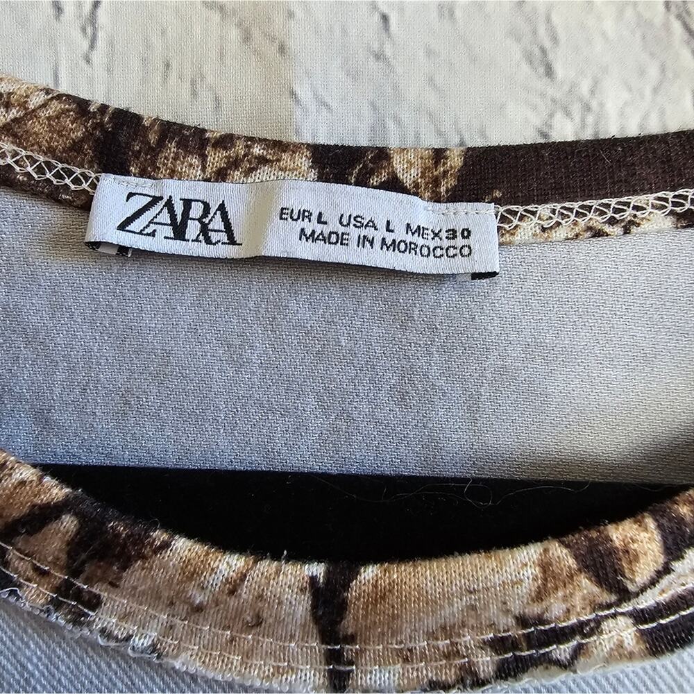 Zara Patchwork Mixed Print Long Sleeve Top - Picture 7 of 13